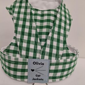 Gingham - Green and White (Back Fastening)