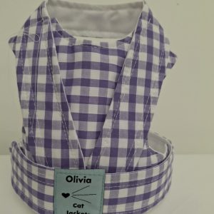 Gingham - Lilac and White (Back Fastening)